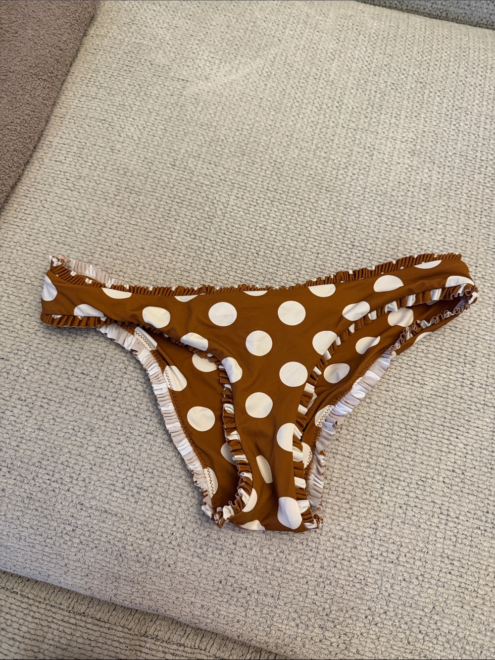 Out from Under Brown Polka Dot Ruffle Bikini Bottom